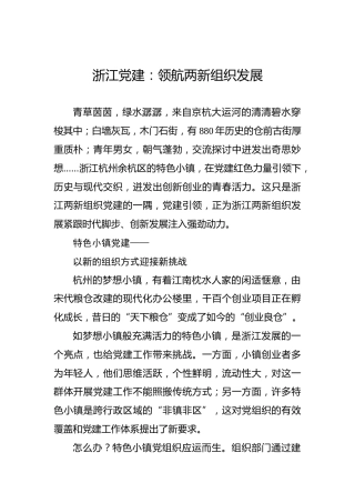浙江党建：领航两新组织发展