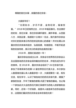 苏良生会长2019年迎新团拜会上的讲话