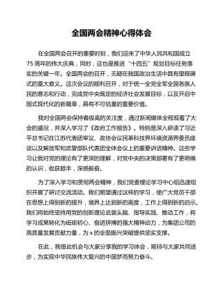 全国两会精神心得体会