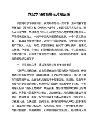 党纪学习教育警示片观后感