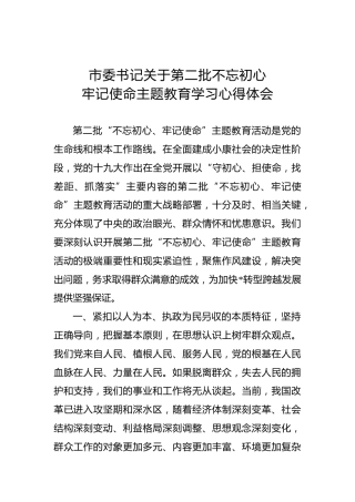 第二批“不忘初心、牢记使命”主题教育学习体会（1)