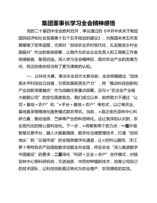 集团董事长学习全会精神感悟
