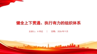 党课PPT：健全上下贯通、执行有力的组织体系